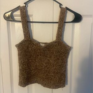 Knit Brown Cropped Tank